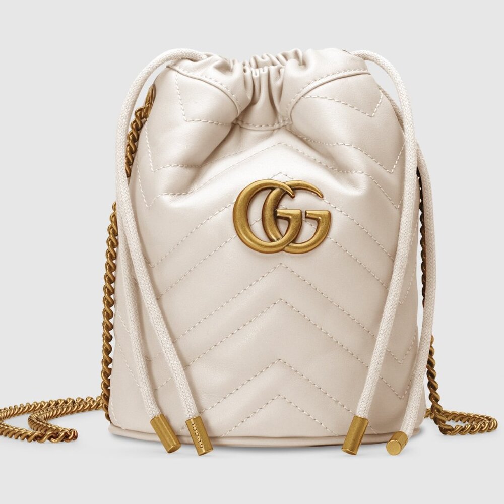 *BRAND NEW* Gucci GG MARMONT MINI BUCKET BAG in WHITE